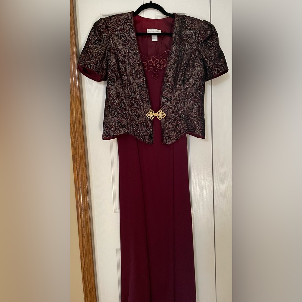 2 piece long dress and jacket classy